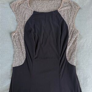 Xscape Black Dress with Silver Accents
